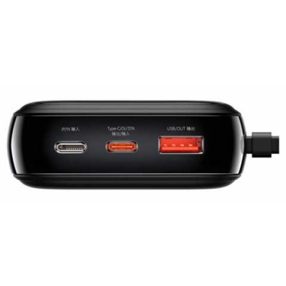 Внешний аккумулятор (павербанк) Baseus Qpow Digital Display Quick Charging Power Bank 20W 20000mAh Black (PPQD-H01)