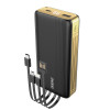 Внешний аккумулятор (Power Bank) Dudao K4Pro 20000mAh with built-in cables, LED display, black (6973687242152)