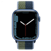 Apple Watch Series 7 GPS 41mm Blue Aluminum Case With Sport Loop Abyss Blue/Moss Green (MKNH3)