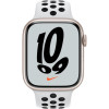 Apple Watch Nike Series 7 GPS 45mm Starlight Aluminum Case w. Pure Platinum/Black Nike Sport Band (MKNA3)
