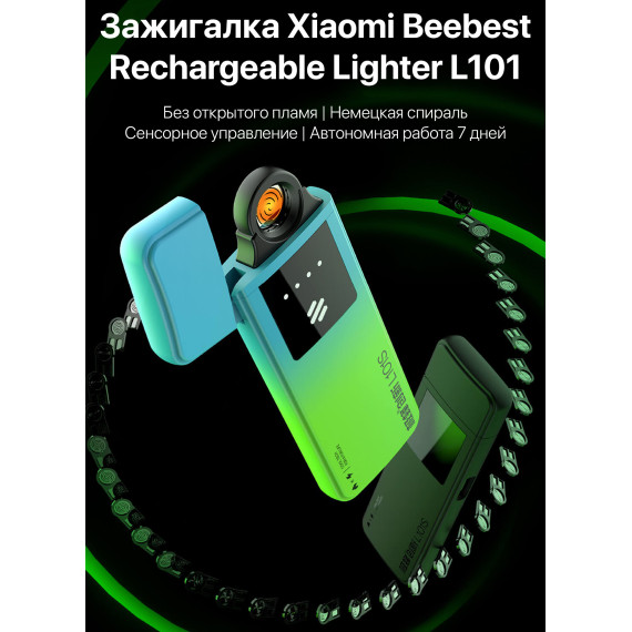 Запальничка Xiaomi Jifeng L101S Ultra-Thin Rechargeable Lighter Aurora Indigo (3269964)