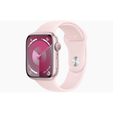 Apple Watch Series 9 GPS 45mm Pink Aluminum Case w. Light Pink S. Band - S/M (MR9G3)
