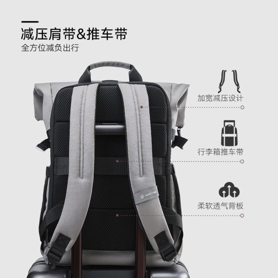 РюкзакXiaomi 90 Points Urban Roll Top Backpack Black 18,6/27,3L (6941413231664)
