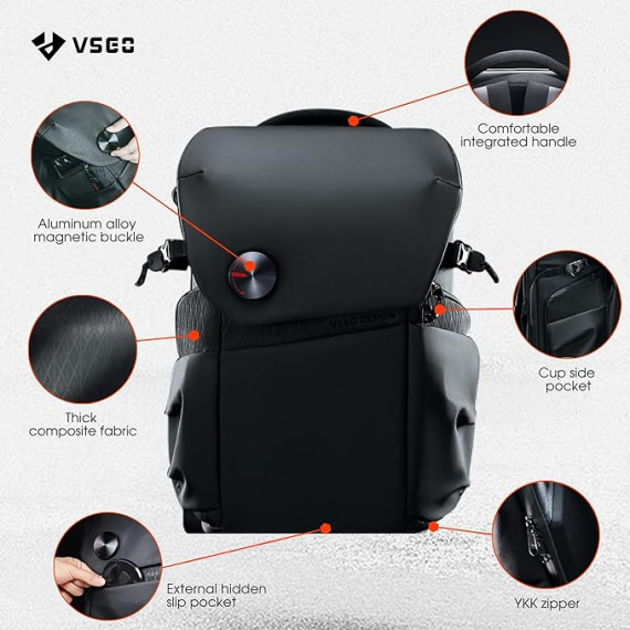 Рюкзак Xiaomi VSGO Harrier Light Functional Commuting Photography Backpack Black 20L (6939818808772)