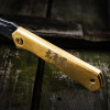 Нож Xiaomi HX Outdoors Brass Folding Knife Damascus Grained Steel Gold (6926912665165)