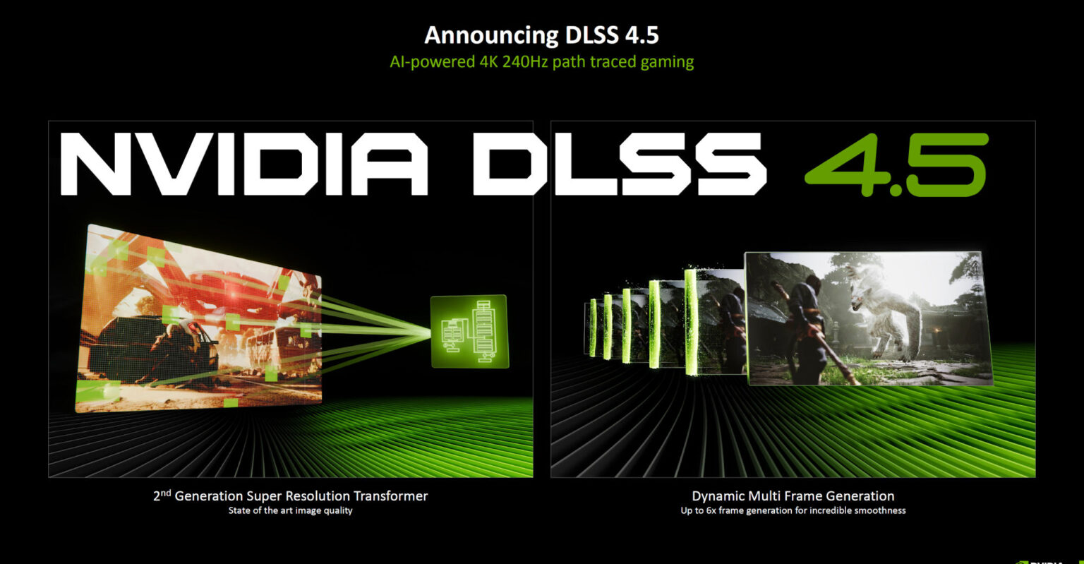 NVIDIA официально представила DLSS 4.5 с 6× Frame Generation и новой ИИ-моделью