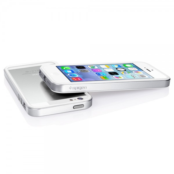 Бампер SGP Neo Hybrid EX Slim Metal Series для Apple iPhone 5/5S (+ пленка) (Серый /Satin Silver) (SGP10033) - ITMag