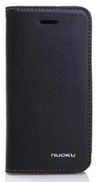 Кожаный чехол Nuoku Grace (книжка) для Apple iPhone 5/5S/5C (+ пленка) (Черный)