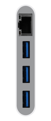 Адаптер Macally Мульти портовый 3 в 1 Ethernet адаптер для USB-C порта ноутбука (UCHUB3GB) - ITMag
