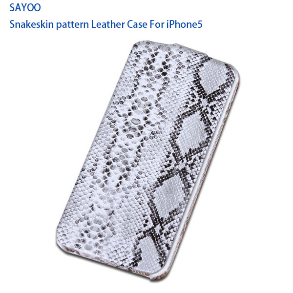 Кожаная накладка SAYOO Snake series для Apple iPhone 5/5S (Белый) - ITMag