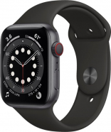 Apple Watch Series 6 GPS + Cellular 44mm Space Gray Aluminum Case w. Black Sport B. (M07H3)