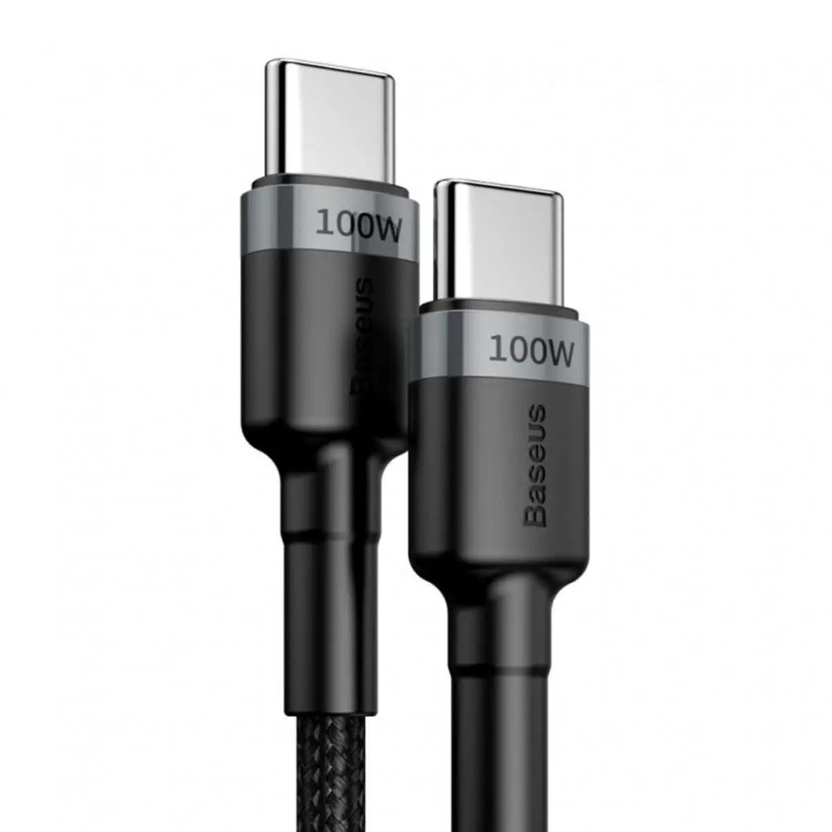 Кабель USB Type-C Baseus Cafule PD2.0 100W flash charging Type-C For Type-C cable (20V 5A) 2m Gray+Black (CATKLF-ALG1) - ITMag