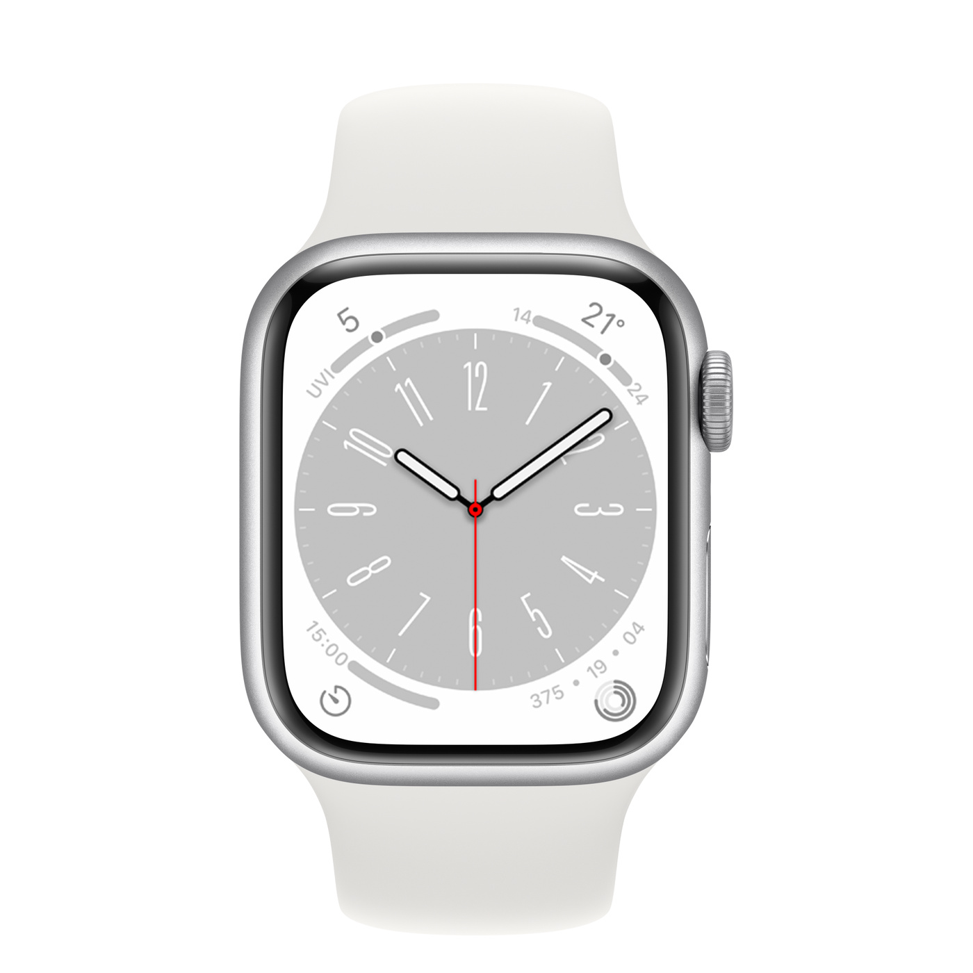 Apple Watch Series 8 GPS 45mm Silver Aluminum Case with White S. Band (MP6N3, MP6Q3) - ITMag