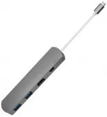 WIWU Adapter T3 Plus USB-C to USB-C+HDMI+2xUSB3.0 HUB Gray (6957815504589)