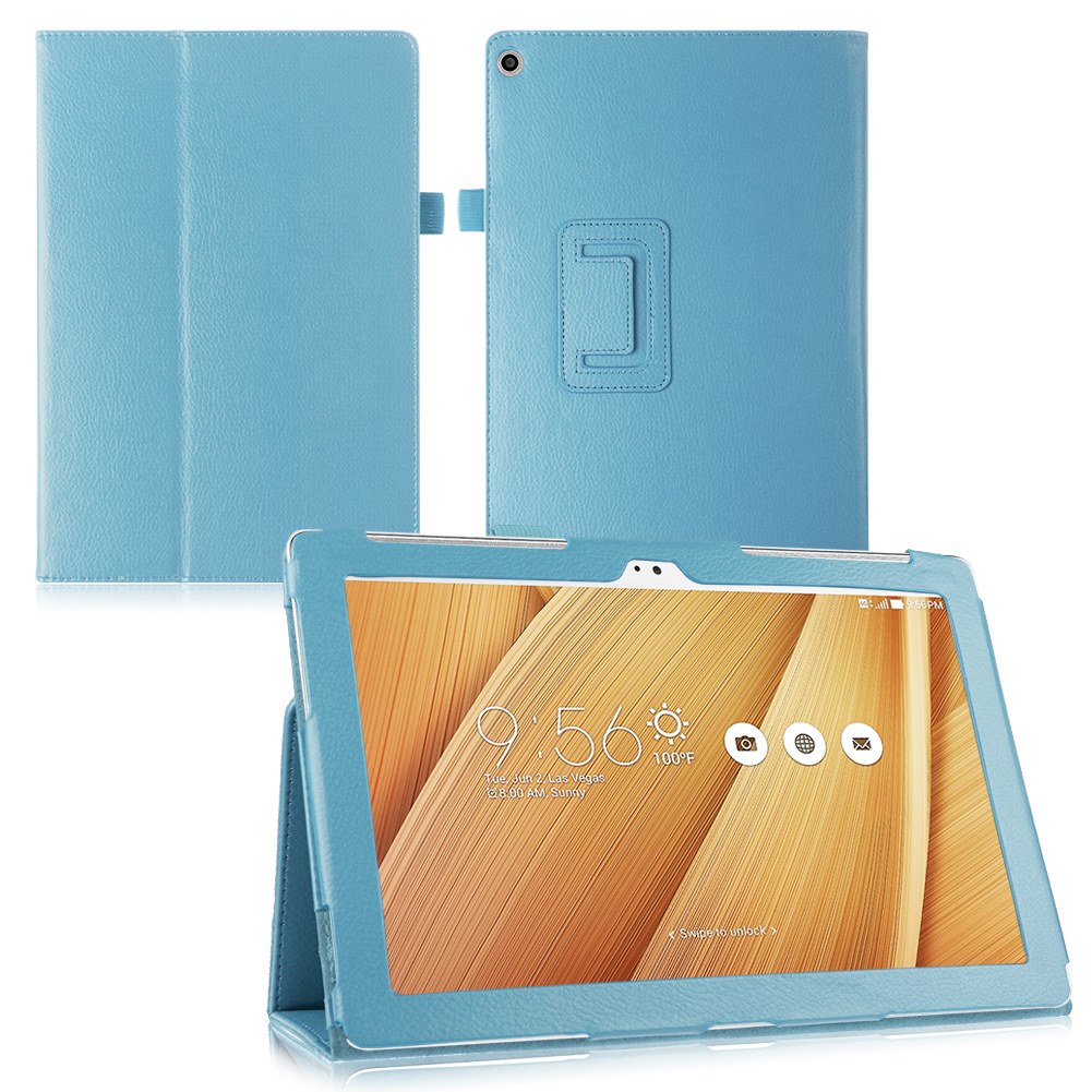 Кожаный чехол-книжка EGGO с функцией подставки для Asus ZenPad 10 (Z300C/Z300CG/Z300CL) (Голубой) - ITMag