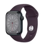 Apple Watch Series 8 GPS 41mm Midnight Aluminum Case w. Elderberry Sport Band S/M (MNPC3+MP763)