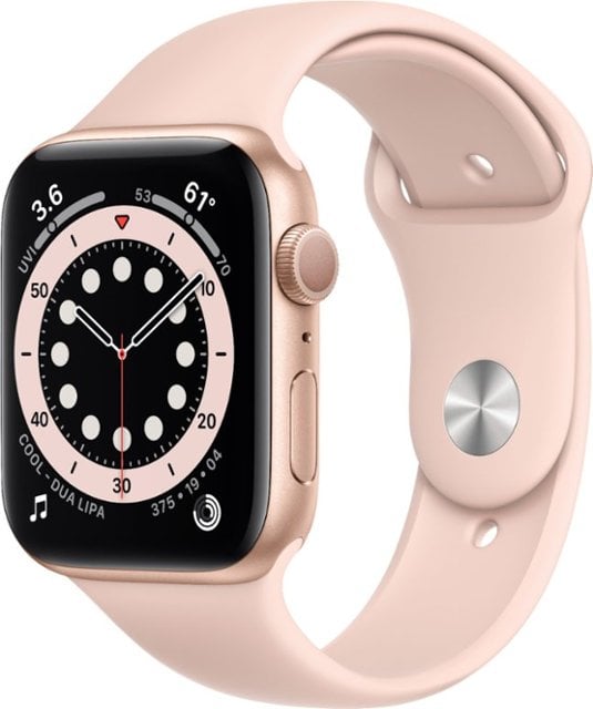 Apple Watch SE GPS 44mm Gold Aluminum Case w. Pink Sand Sport B. (MYDR2) - ITMag