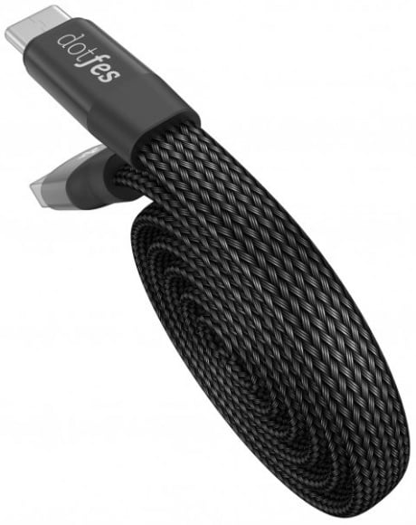 Кабель Dotfes USB Type-C A09T Self-Rolling черный (DF-A09T-UC-BL) - ITMag