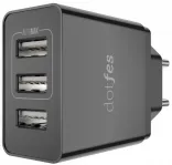 Сетевое зарядное устройство Dotfes 3-Port USB Home Charger C05 2.4A Max черный (DF-C05-HC-BL)