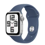 Apple Watch SE 2 GPS 40mm Silver Aluminium Case w. Denim Sport Band - S/M (MXEC3)