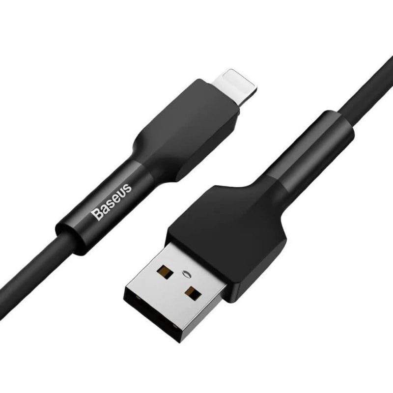 Кабель Baseus Silica gel cable USB For IP 1m Black (CALGJ-01) - ITMag