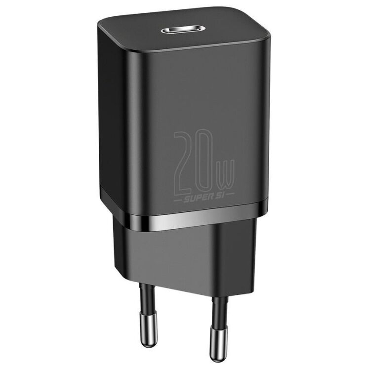 СЗУ Baseus Super Si Quick Charger 20W Sets Black + Type-C to Lightning (TZCCSUP-B01) - ITMag
