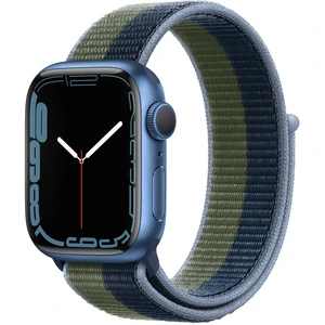 Apple Watch Series 7 GPS 41mm Blue Aluminum Case With Sport Loop Abyss Blue/Moss Green (MKNH3) - ITMag