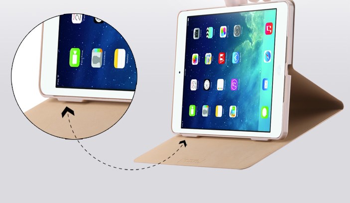 Чехол USAMS Geek Series for iPad Air 2 Magnetic Stand Smart Leather Cover - Gold - ITMag