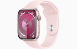 Apple Watch Series 9 GPS 45mm Pink Aluminum Case w. Light Pink Sport Band - M/L (MR9H3)