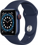 Apple Watch Series 6 GPS 44mm Blue Aluminum Case w. Deep Navy Sport B. (M00J3)