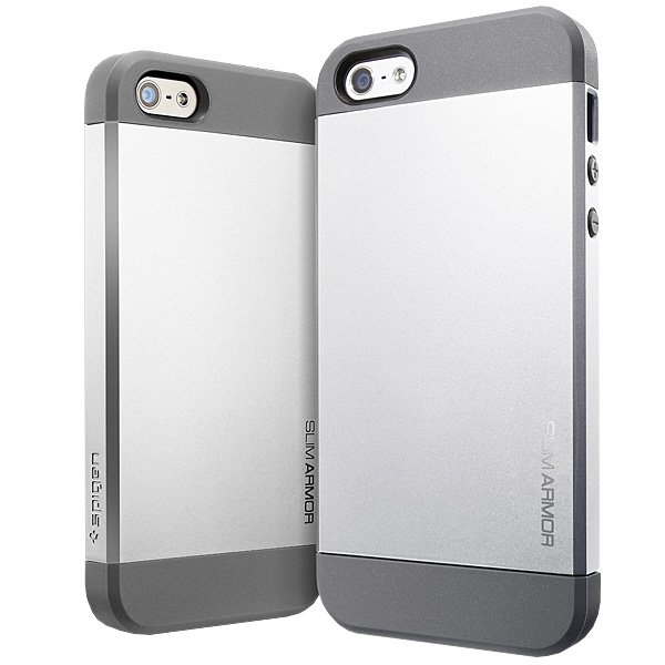 Пластиковая накладка SGP iPhone 5S/5 Case Slim Armor S Satin Silver (SGP10476) - ITMag