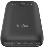 УМБ Dotfes Portable Power Bank 7500mAh D04-7 Black (DF-D04-7-PB-BL)