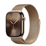 Apple Watch Series 10 GPS + Cellular 42mm Gold Titanium Case w. Gold Milanese Loop (MX083)