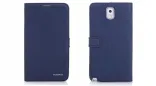Кожаный чехол Nuoku Grace (книжка) для Samsung N9000 Galaxy Note 3 (+ пленка) (Синий)