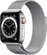 Apple Watch Series 6 GPS + Cellular 40mm Silver Stainless Steel Case w. Silver Milanese L. (M02V3)