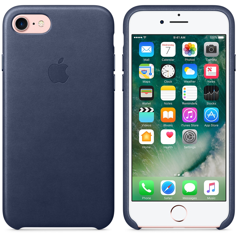 Apple iPhone 7 Leather Case - Midnight Blue MMY32 - ITMag