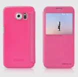 Кожаный чехол (книжка) Nillkin Sparkle Series для Samsung G920F Galaxy S6 (Розовый)
