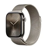 Apple Watch Series 10 GPS + Cellular 42mm Natural Titanium Case w. Natural Milanese Loop (MWXF3)