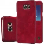 Кожаный чехол (книжка) Nillkin Qin Series для Samsung Galaxy Note 5 (Красный)
