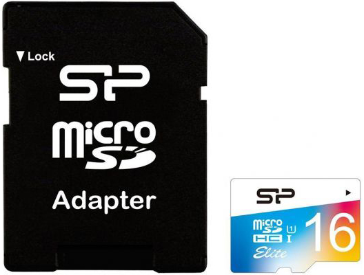 карта памяти Silicon Power 16 GB microSDHC Class 10 UHS-I Elite Color + SD adapter SP016GBSTHBU1V20-SP - ITMag