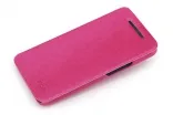Кожаный чехол (книжка) ROCK Big City для HTC One DUAL 802w (Розовый / Rose red)
