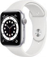 Apple Watch Series 6 GPS 44mm Silver Aluminum Case w. White Sport B. (M00D3)