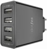 Сетевое зарядное устройство Dotfes 4-Port USB Home Charger C06  2.4A Max черный (DF-C06-HC-BL)