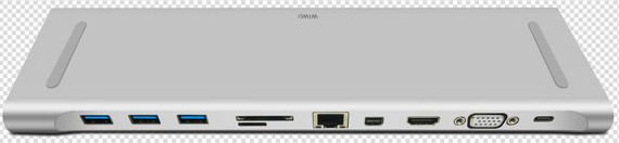 WIWU Adapter T7 USB-C to USB-C+RJ45+SD+3xUSB3.0+VGA+Mini Display port Silver (6957815505319) - ITMag
