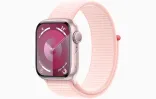 Apple Watch Series 9 GPS 41mm Pink Aluminum Case w. Light Pink S. Loop (MR953)
