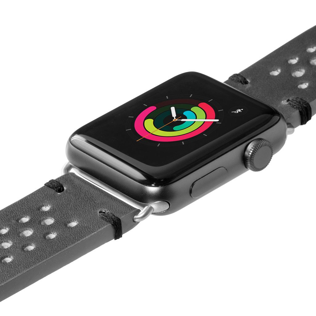 Кожаный ремешок для Apple Watch 42/44 mm LAUT HERITAGE Slate Grey (LAUT_AWL_HE_GY) - ITMag