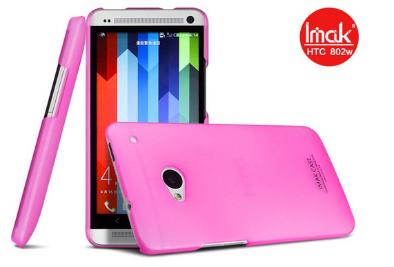 Пластиковая накладка IMAK Water Jade Series для HTC One DUAL (+ пленка) (Розовый) - ITMag