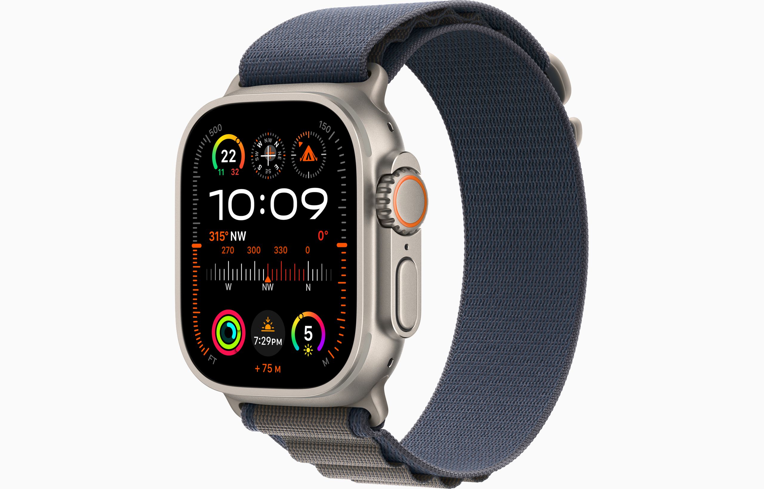 

Apple Watch Ultra 2 GPS + Cellular 49mm Titanium Case with Blue Alpine Loop - Small (MREK3)