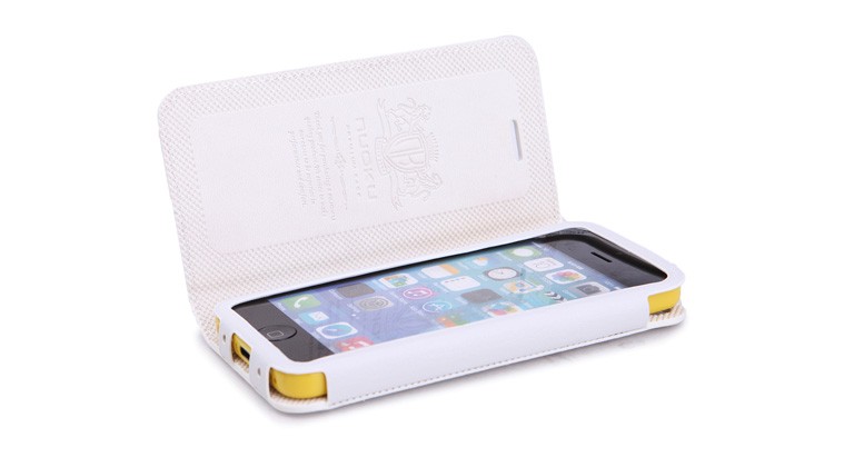 Кожаный чехол Nuoku Grace (книжка) для Apple iPhone 5C (+ пленка) (Белый) - ITMag