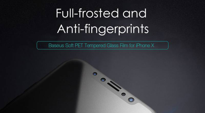 Защитное цветное стекло Baseus 0.23mm PET Soft 3D Tempered Glass для Apple iPhone X (5.8") (Черный) (SGAPIPHX-PE01) - ITMag